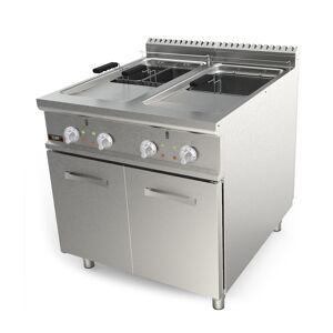 Chefook Friteuse Électrique Professionnelle Sur Meuble Capacite 21 +21 Lt Profondeur 90 cm