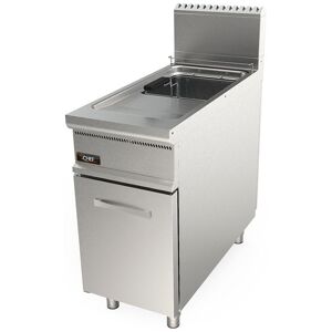 Chefook Friteuse À Gaz Professionnelle Sur Meuble Capacite 17 Lt Bruleurs Externes Profondeur 90 cm