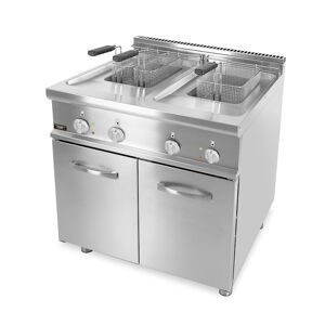 Chefook Friteuse Électrique Professionnelle Sur Meuble Capacité 13 + 13 Lt Profondeur 70 cm