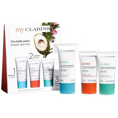 Coffret Trio belle peau Nettoyant & Hydratant-30ml + 15ml + 15ml My Clarins - Publicité Coffret Trio belle peau Nettoyant & Hydratant-30ml + 15ml + 15ml My Clarins - Publicité