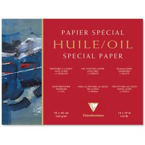 Bloc papier Clairefontaine pour peinture à l'huile (240g/m2), 42 cm x 56 cm, 240 g/m², Structuré, Bloc collé 4 côtés - Publicité Bloc papier Clairefontaine pour peinture à l'huile (240g/m2), 42 cm x 56 cm, 240 g/m², Structuré, Bloc collé 4 côtés - Publicité
