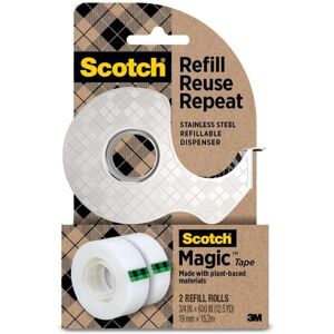 Distributeur de ruban Scotch argenté - Rechargeable pour bureau et maison - Publicité Distributeur de ruban Scotch argenté - Rechargeable pour bureau et maison - Publicité