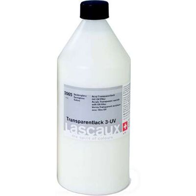 Vernis transparent UV Lascaux, UV3 - brillant satiné, 5 litres - Publicité Vernis transparent UV Lascaux, UV3 - brillant satiné, 5 litres - Publicité