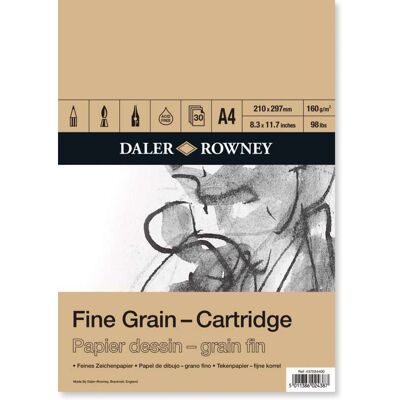 Daler-Rowney - A4 Fine Grain Cartridge Pad - 160gsm - Pad - Publicité Daler-Rowney - A4 Fine Grain Cartridge Pad - 160gsm - Pad - Publicité