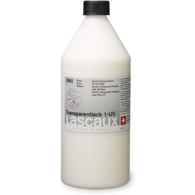 Vernis transparent UV Lascaux, UV1 - brillant, 1 litre - Publicité Vernis transparent UV Lascaux, UV1 - brillant, 1 litre - Publicité