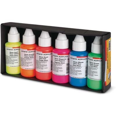 Coffret acrylique Ara fluo, 6 x 100 ml - Publicité Coffret acrylique Ara fluo, 6 x 100 ml - Publicité