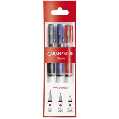 Caran dAche Set de 3 pinceaux à réservoir Caran d’Ache - Publicité Caran dAche Set de 3 pinceaux à réservoir Caran d’Ache - Publicité