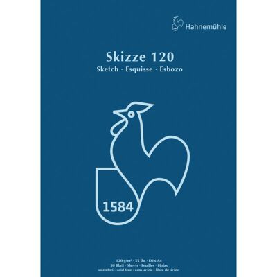 Bloc de croquis blanc A4 Hahnemühle - Sans acide, 120gsm, 50 feuilles - Publicité Bloc de croquis blanc A4 Hahnemühle - Sans acide, 120gsm, 50 feuilles - Publicité
