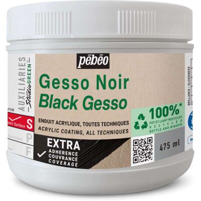 Peinture artistique et artisanale Pebeo - Noir - Gesso noir - Peinture artistique et artisanale - Publicité Peinture artistique et artisanale Pebeo - Noir - Gesso noir - Peinture artistique et artisanale - Publicité
