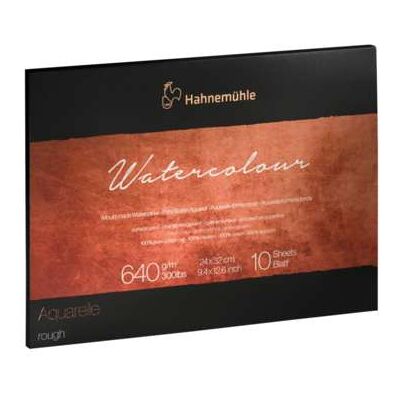 Hahnemuehle The Collection aquarelle Hahnemühle, 24 cm x 32 cm, Bloc de 10 feuilles, 640 g/m², 2. Grain torchon - Publicité Hahnemuehle The Collection aquarelle Hahnemühle, 24 cm x 32 cm, Bloc de 10 feuilles, 640 g/m², 2. Grain torchon - Publicité