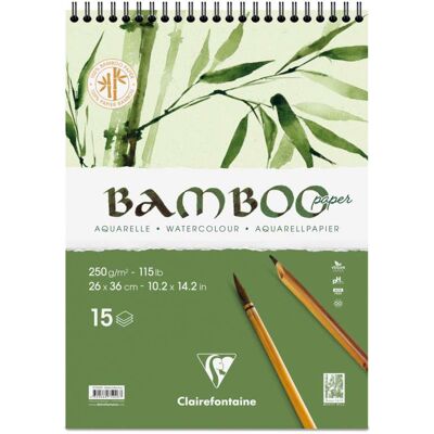 Clairefontaine - Bamboo - 15 feuilles - Bloc aquarelle - Publicité Clairefontaine - Bamboo - 15 feuilles - Bloc aquarelle - Publicité