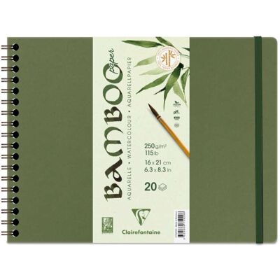 Papier aquarelle Bamboo Clairefontaine 250 g/m² Bloc Spiralé - Papier d'aquarelle - Publicité Papier aquarelle Bamboo Clairefontaine 250 g/m² Bloc Spiralé - Papier d'aquarelle - Publicité