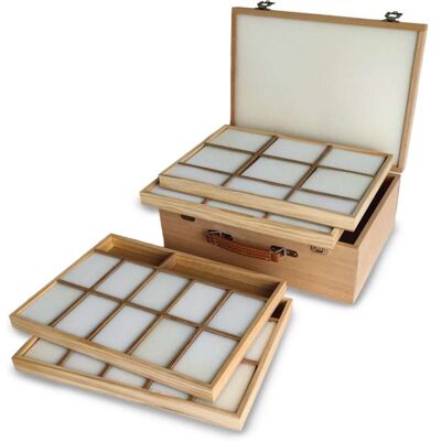 Coffret vide en hêtre pour pastel - Publicité Coffret vide en hêtre pour pastel - Publicité