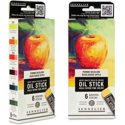 Sennelier Extra Fine Bâtons d'Huile 12ml Ensemble de 6 - Pomme Bicolore - Huile - Publicité Sennelier Extra Fine Bâtons d'Huile 12ml Ensemble de 6 - Pomme Bicolore - Huile - Publicité