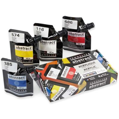 Test Pack Abstract Sennelier, 4 x 40 ml - Publicité Test Pack Abstract Sennelier, 4 x 40 ml - Publicité