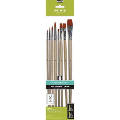 pebeo Lot de 8 pinceaux polyamide doré Pébéo - Publicité pebeo Lot de 8 pinceaux polyamide doré Pébéo - Publicité