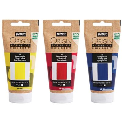 Pebeo - Découverte - 3 x 60ml - Primaires - Acryliques - Publicité Pebeo - Découverte - 3 x 60ml - Primaires - Acryliques - Publicité