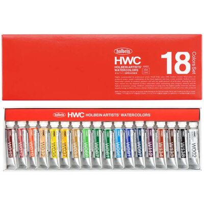 Set d'aquarelles Holbein de 18 couleurs - Publicité Set d'aquarelles Holbein de 18 couleurs - Publicité