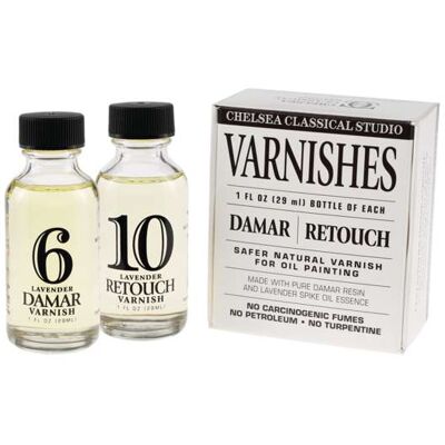 Chelsea Classical Studio Set vernis Damar et vernis à retouche à la lavande Chelsea - Publicité Chelsea Classical Studio Set vernis Damar et vernis à retouche à la lavande Chelsea - Publicité