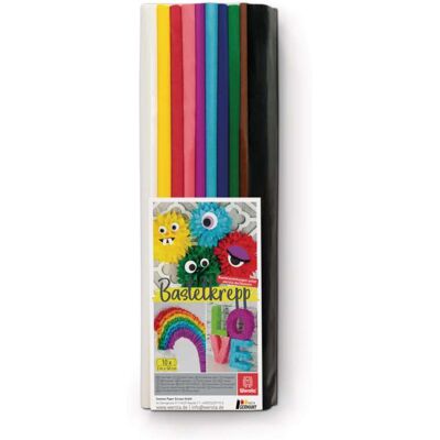 Papier Crépe Arc-en-ciel Werola 31 g/m², 10 Rouleaux - Papier Craft - Publicité Papier Crépe Arc-en-ciel Werola 31 g/m², 10 Rouleaux - Papier Craft - Publicité