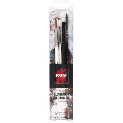 KUM® Set de 4 pinceaux Illustration Aquarelle Kum - Publicité KUM® Set de 4 pinceaux Illustration Aquarelle Kum - Publicité