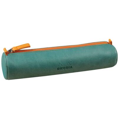Trousse Ronde en Simili Cuir Italien Rhodiarama - Orange - 5x21,5 cm - Publicité Trousse Ronde en Simili Cuir Italien Rhodiarama - Orange - 5x21,5 cm - Publicité