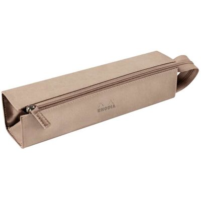 Trousse Rhodiarama en simili cuir beige - Organisateur de papeterie - 23x5x5 cm - Publicité Trousse Rhodiarama en simili cuir beige - Organisateur de papeterie - 23x5x5 cm - Publicité