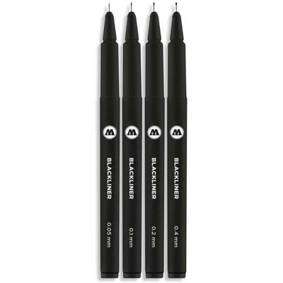 Set de 4 feutres Blackliner Molotow, Set 1 - Publicité Set de 4 feutres Blackliner Molotow, Set 1 - Publicité