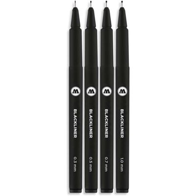 Set de 4 feutres Blackliner Molotow, Set 2 - Publicité Set de 4 feutres Blackliner Molotow, Set 2 - Publicité