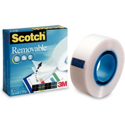 3M Ruban adhésif Scotch repositionnable Magic, Rouleau de 19 mm x 33 m - Publicité 3M Ruban adhésif Scotch repositionnable Magic, Rouleau de 19 mm x 33 m - Publicité