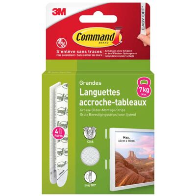 3M Languettes d’accrochage Command, L - Modèle large - Blanc, Paquet de 8 pièces, blanc - Publicité 3M Languettes d’accrochage Command, L - Modèle large - Blanc, Paquet de 8 pièces, blanc - Publicité
