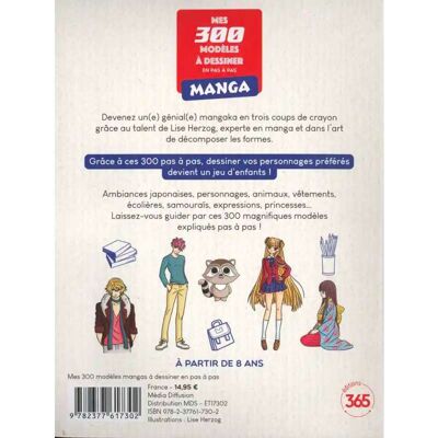 Editions 365 Mes 300 modèles Manga à dessiner en pas en pas - Publicité Editions 365 Mes 300 modèles Manga à dessiner en pas en pas - Publicité
