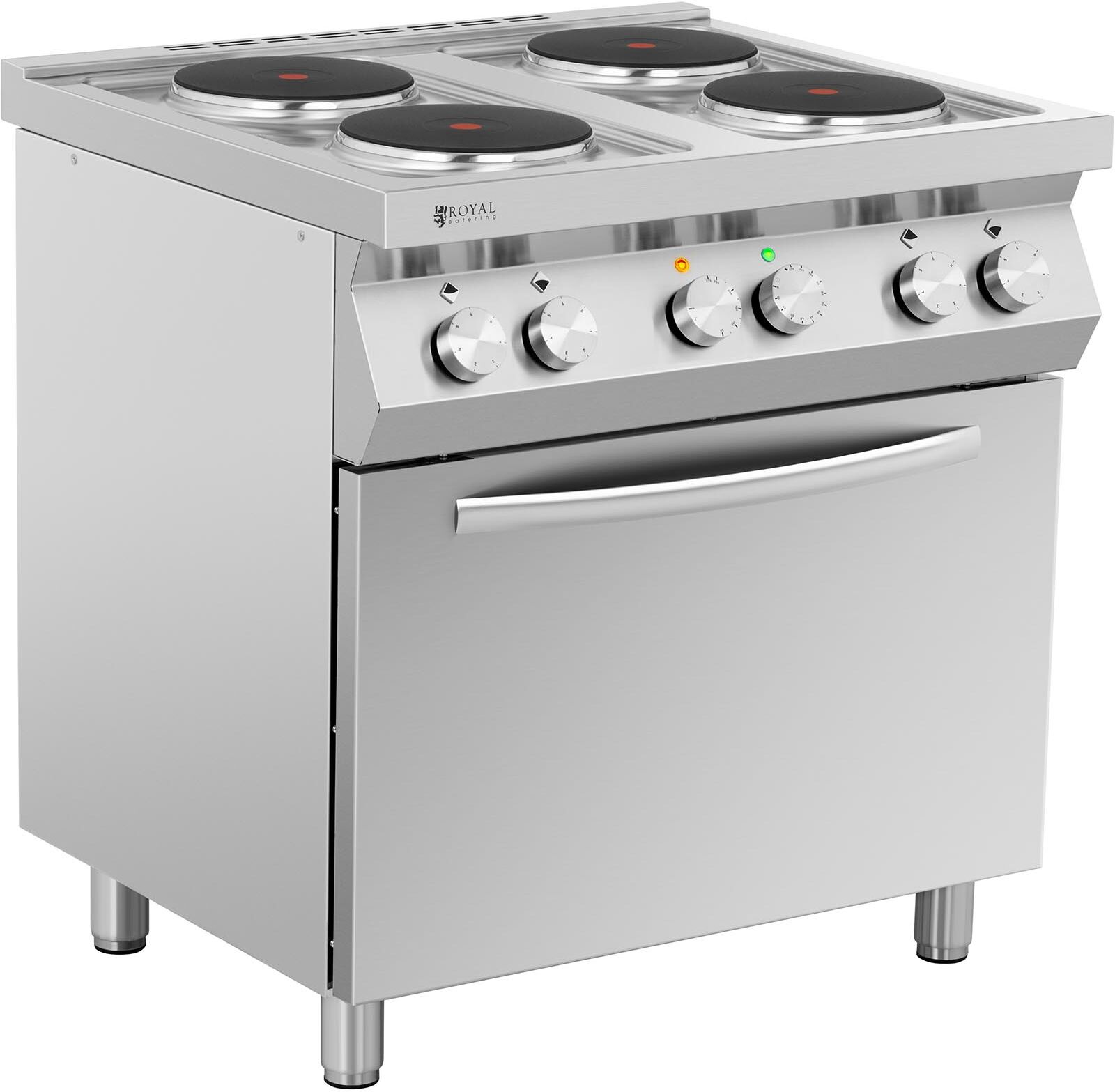 Royal Catering Cuisinière électrique avec plaque de cuisson - 13 400 W - 4 feux - Chaleur tournante RC-EC4VO Royal Catering Cuisinière électrique avec plaque de cuisson - 13 400 W - 4 feux - Chaleur tournante RC-EC4VO