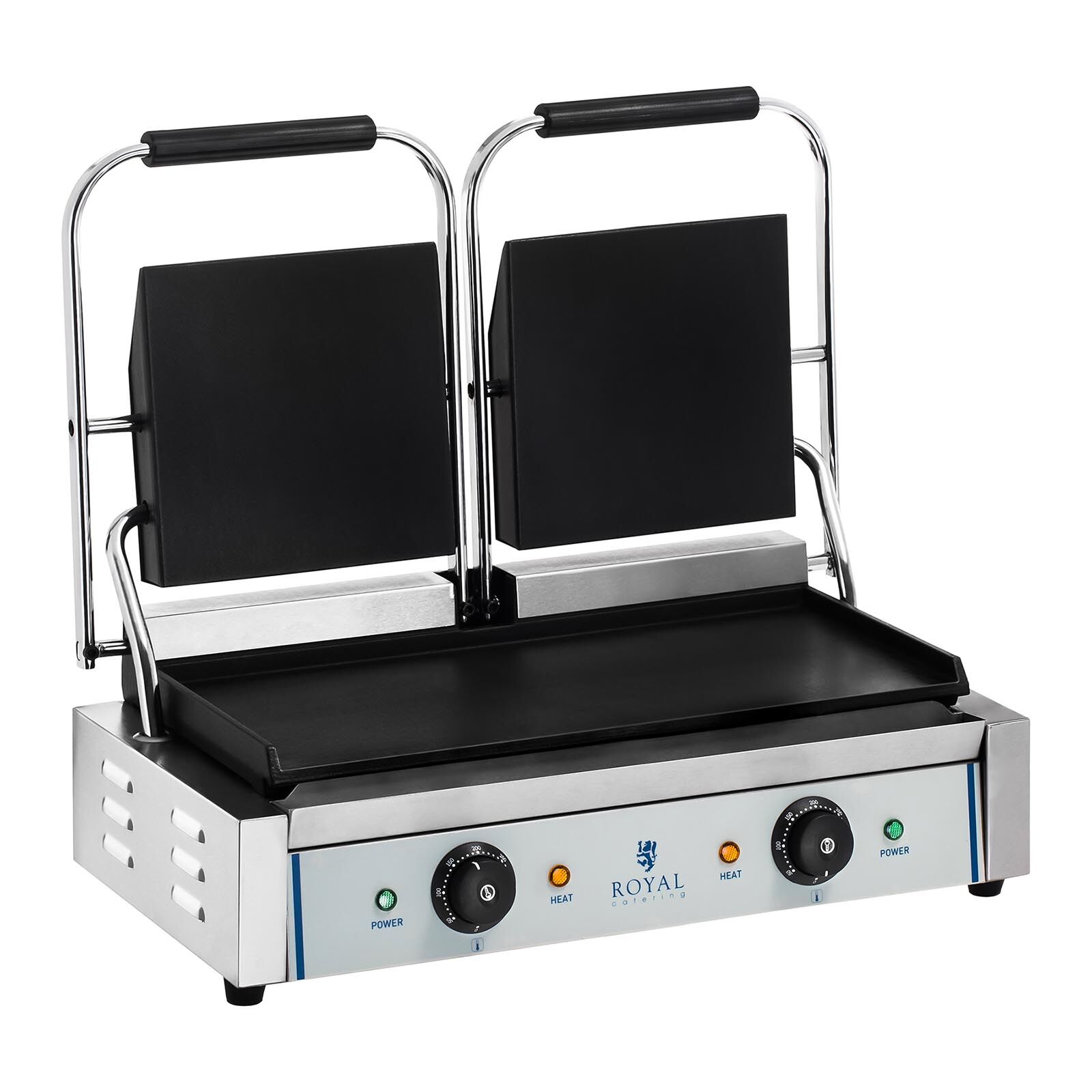 Notice d'utilisation, manuel d'utilisation et mode d'emploi Royal Catering Machine à panini - Lisse - 2 x 1800 W RCKG- 3600-F   