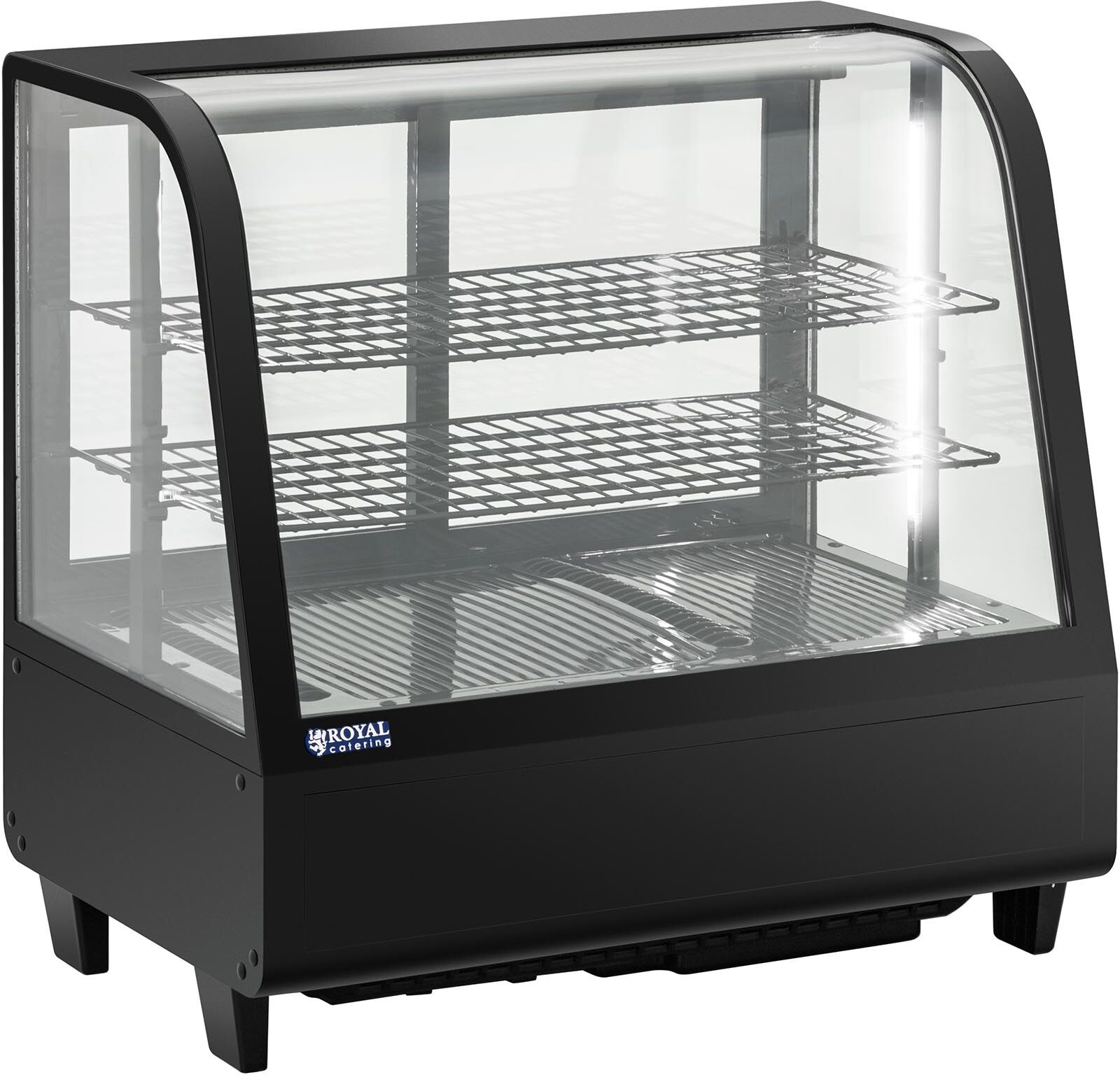 Royal Catering Vitrine réfrigérée - 100 l - 3 niveaux - Portes coulissantes - Coloris noir RCCC-100-B Royal Catering Vitrine réfrigérée - 100 l - 3 niveaux - Portes coulissantes - Coloris noir RCCC-100-B