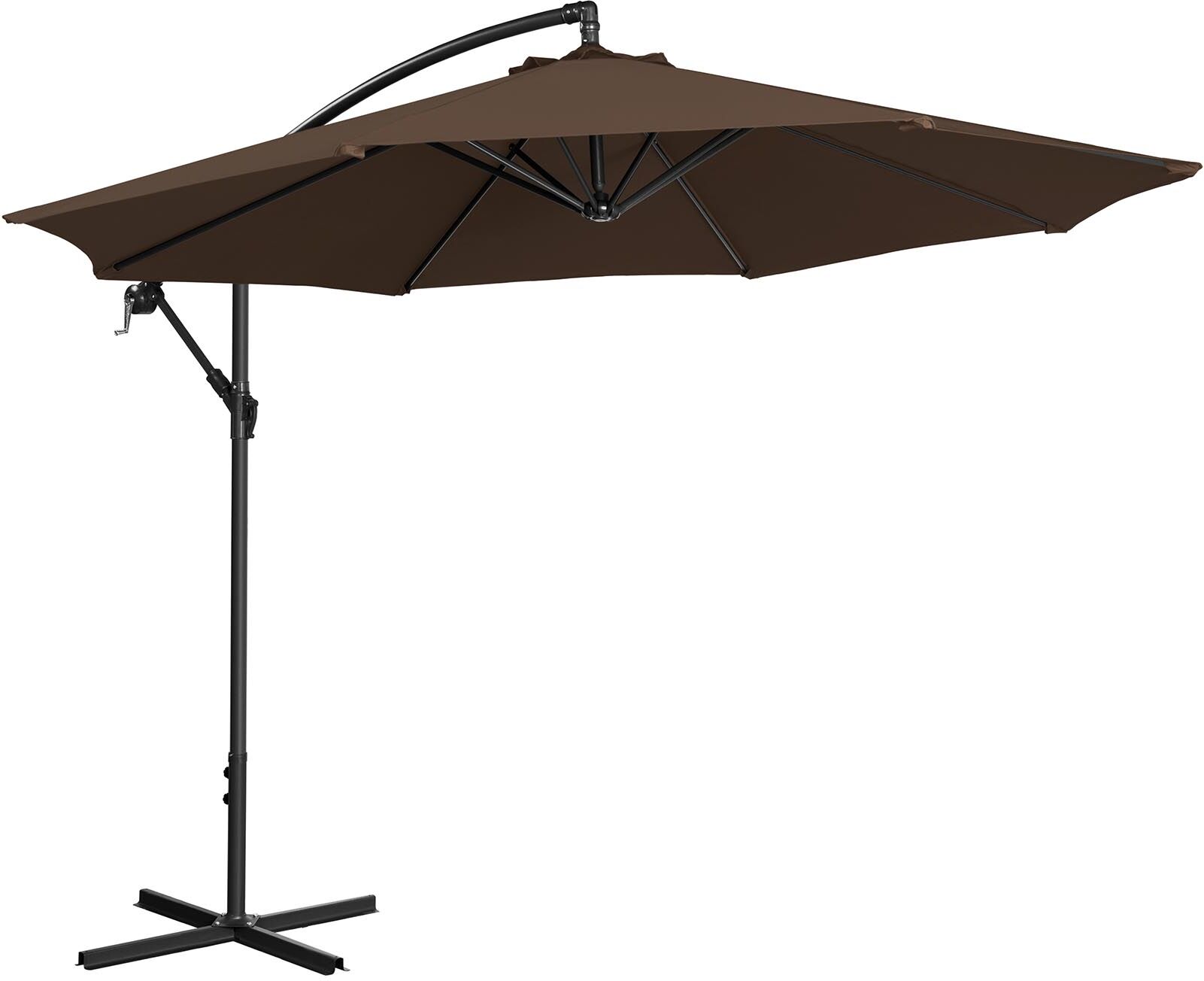 Uniprodo Parasol de jardin - marron - rond - Ø 300 cm - inclinable UNI_UMBRELLA_R300BR Uniprodo Parasol de jardin - marron - rond - Ø 300 cm - inclinable UNI_UMBRELLA_R300BR