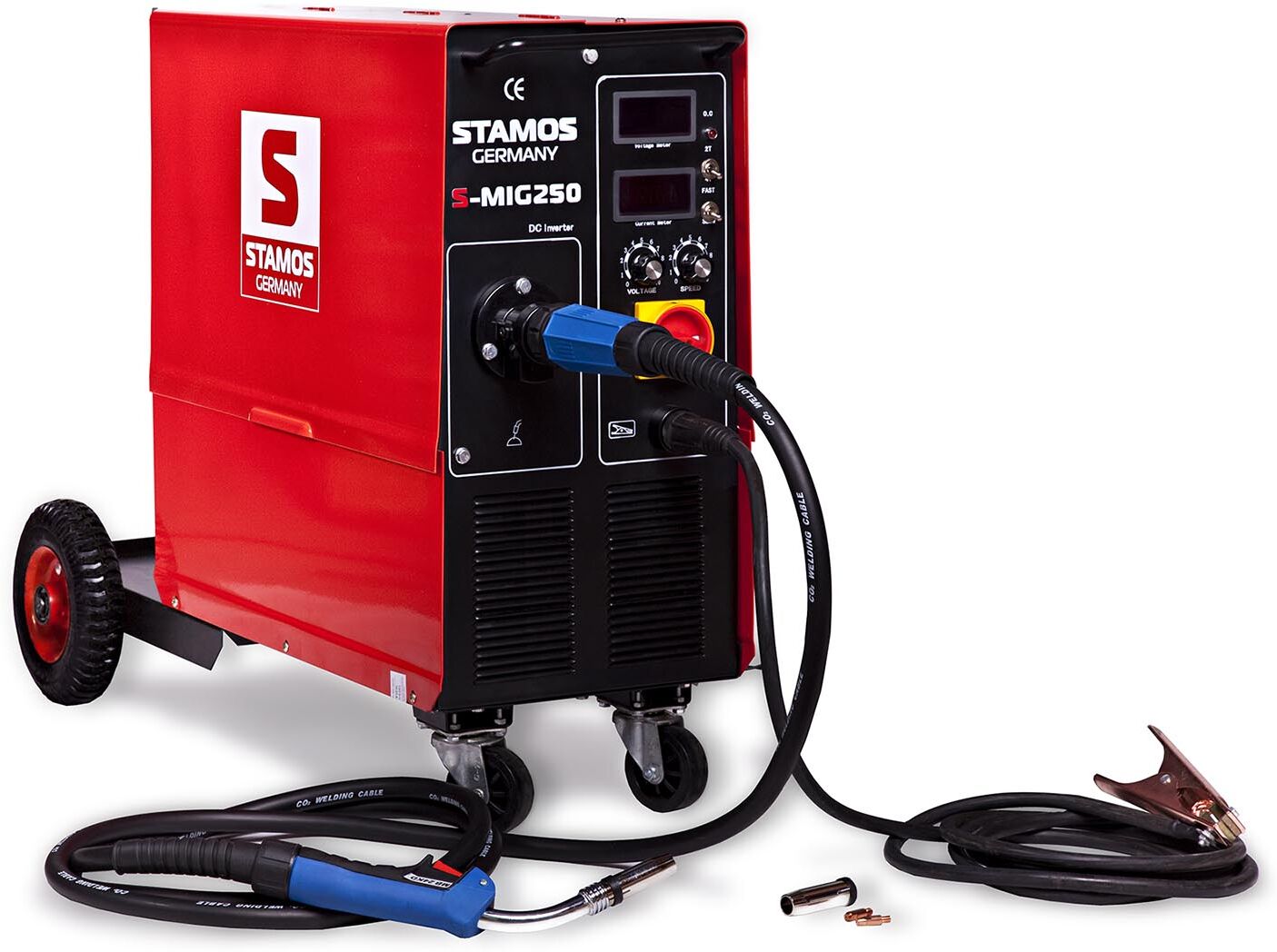 Stamos Basic Poste à souder MIG/MAG - 250A - 400V - Chariot S-MIG 250 Stamos Basic Poste à souder MIG/MAG - 250A - 400V - Chariot S-MIG 250