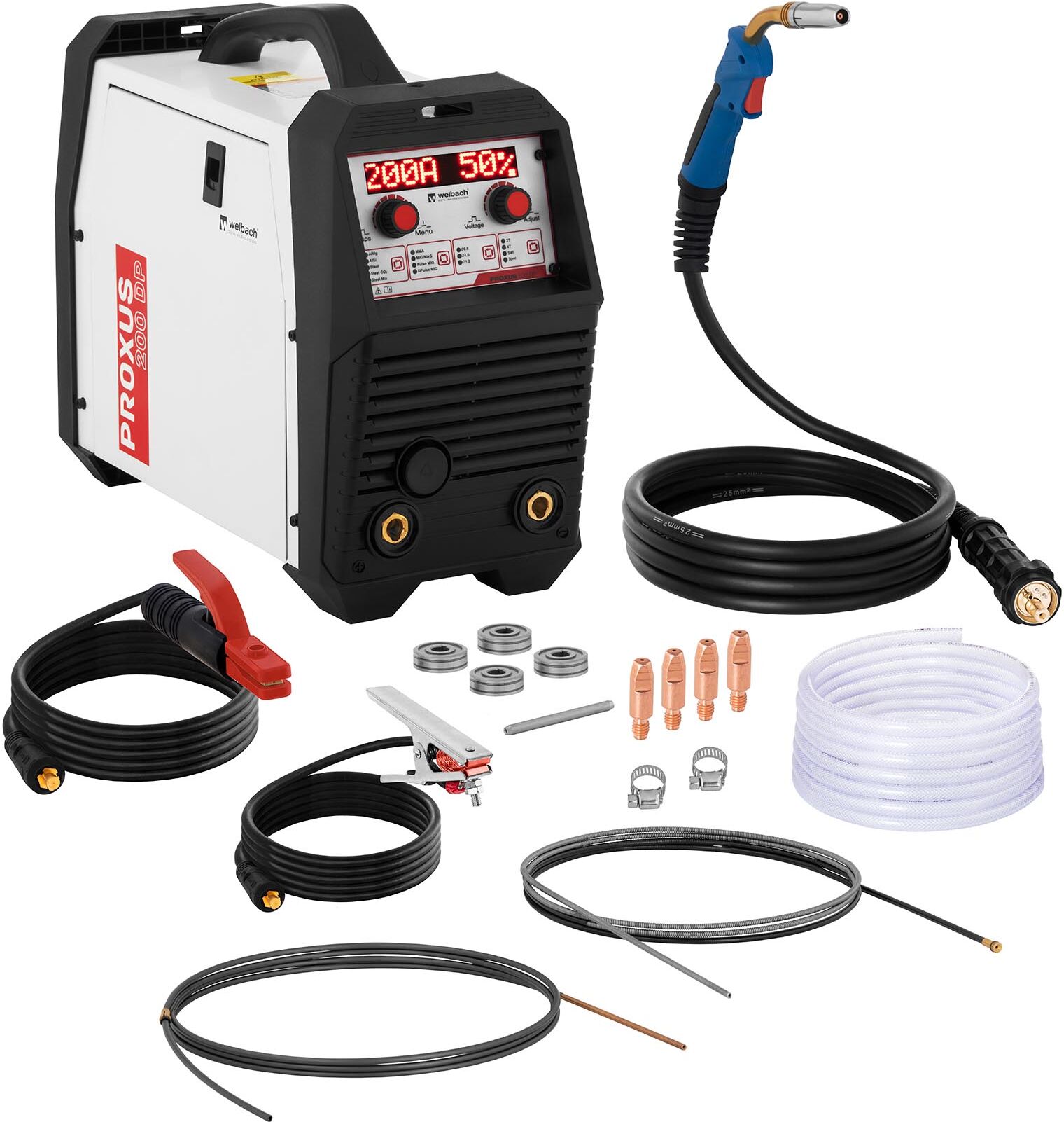 welbach Poste à souder MIG/MAG - 200 A - Numérique - Puls - E-Hand PROXUS 200 DP welbach Poste à souder MIG/MAG - 200 A - Numérique - Puls - E-Hand PROXUS 200 DP