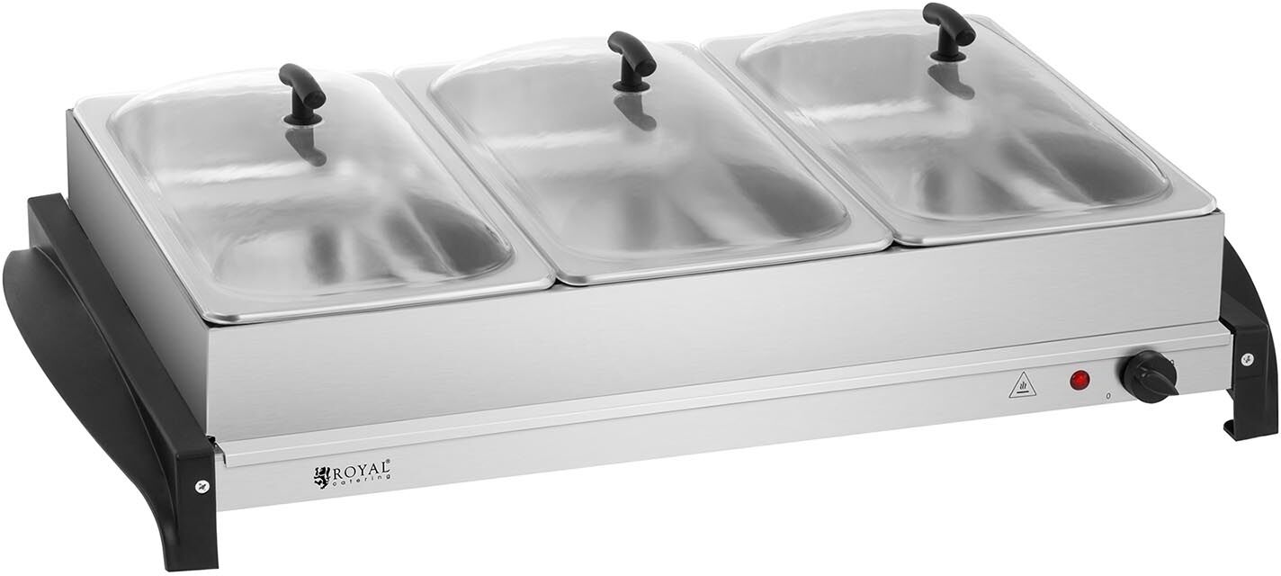 Royal Catering Chauffe-plats - 3 x 2 litres - 400 W RCHP-400/3 Royal Catering Chauffe-plats - 3 x 2 litres - 400 W RCHP-400/3