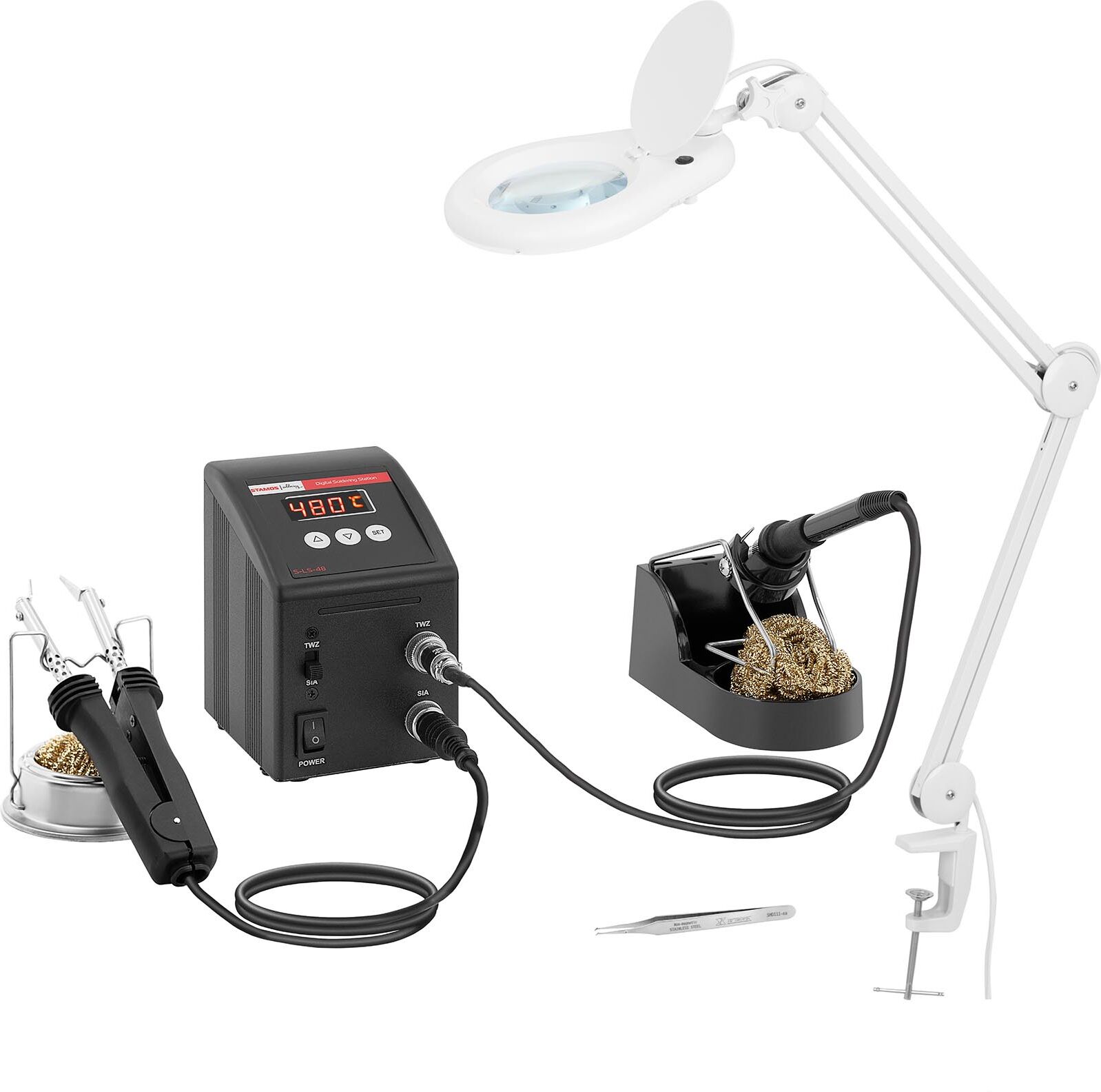 Stamos Soldering Station de soudage numérique - CMS - 80 W - LED S-LS-48