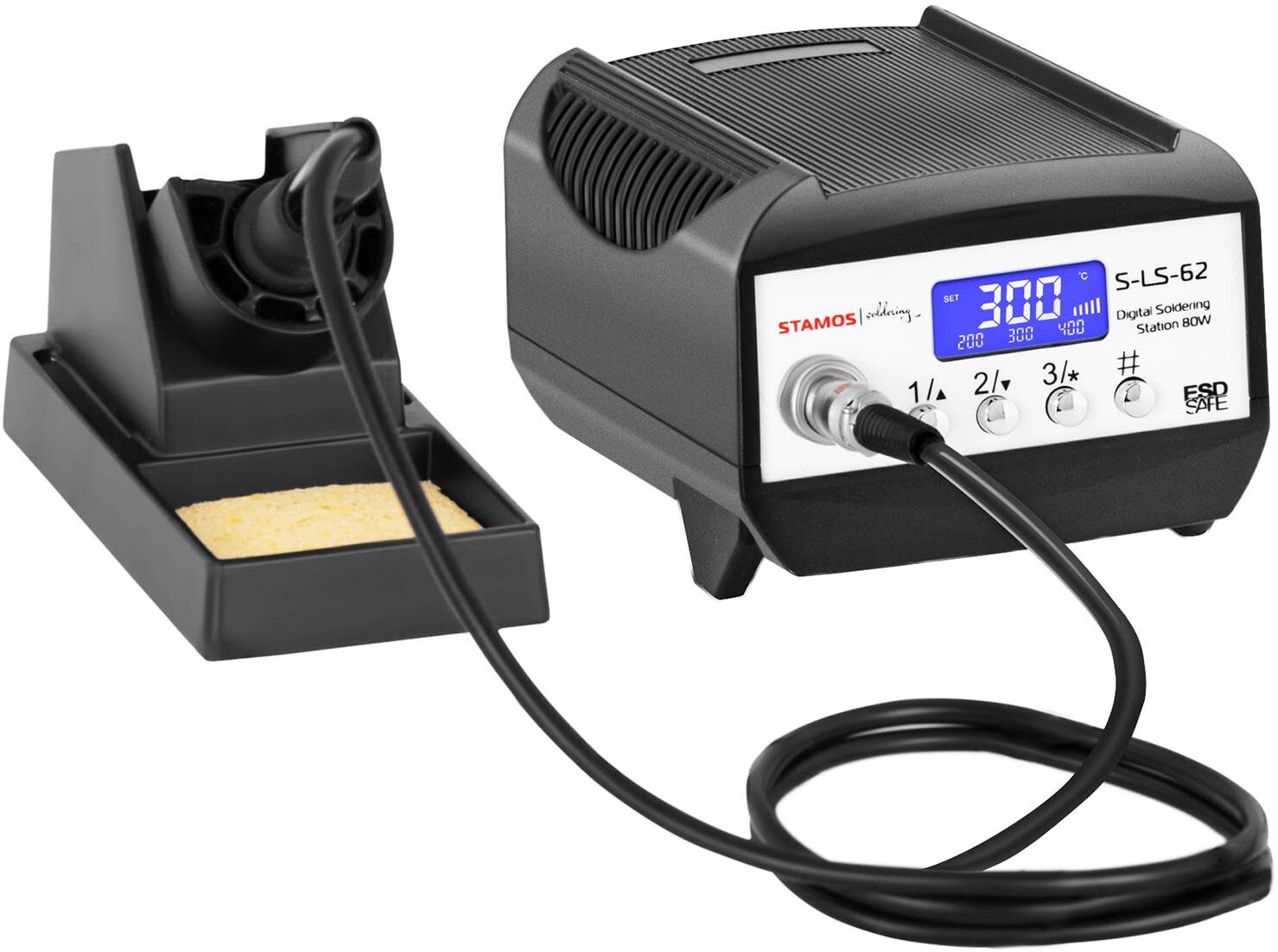 Stamos Soldering Station de soudage numérique - 80 W - LCD S-LS-62 Stamos Soldering Station de soudage numérique - 80 W - LCD S-LS-62