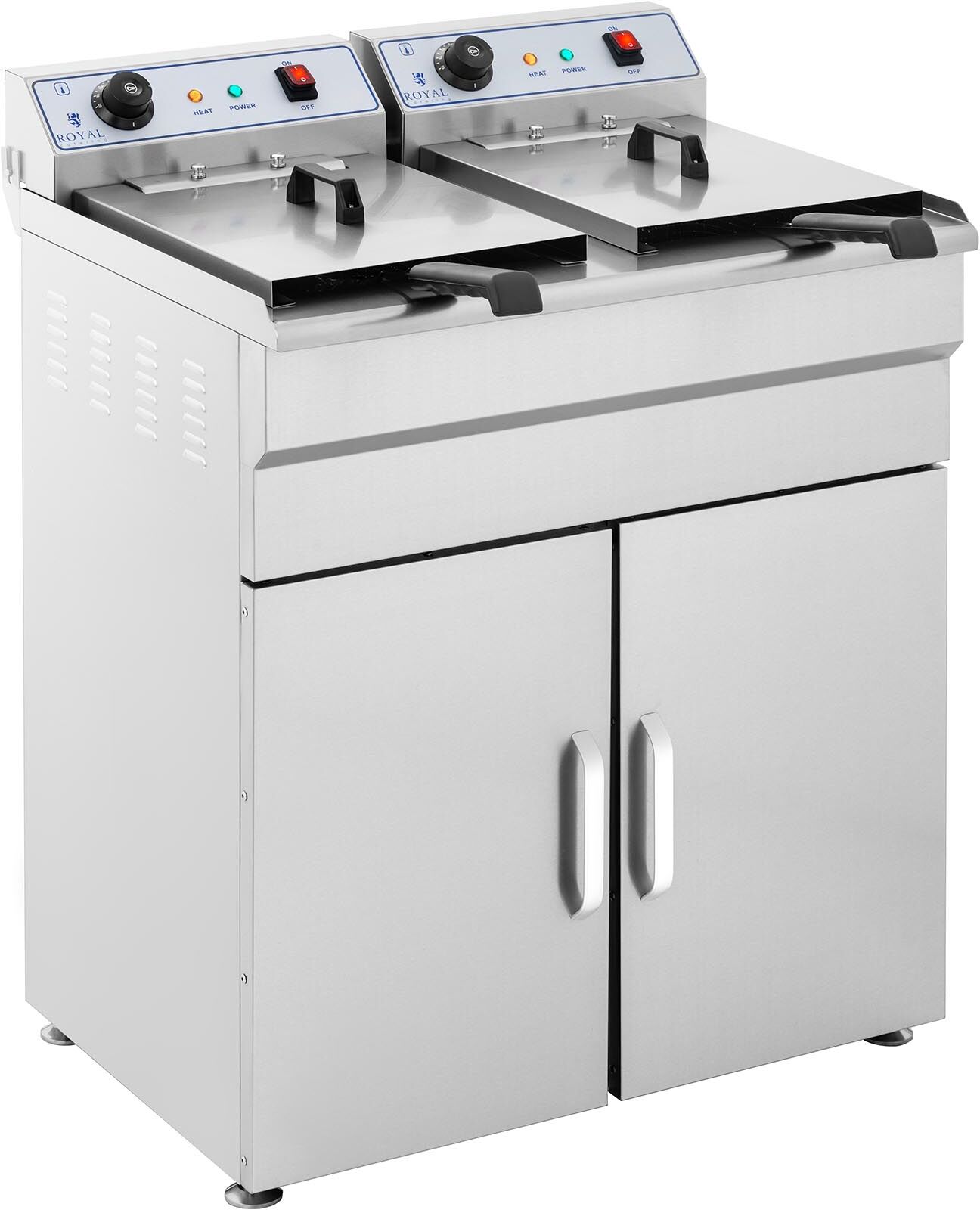 Royal Catering Friteuse sur armoire - 2 x 16 litres - 400 V RCKF-16DSH Royal Catering Friteuse sur armoire - 2 x 16 litres - 400 V RCKF-16DSH