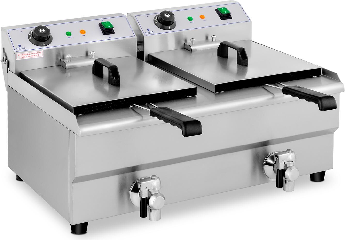 Royal Catering Friteuse électrique - 2 x 13 litres - Robinets de vidange RCEF 13DB Royal Catering Friteuse électrique - 2 x 13 litres - Robinets de vidange RCEF 13DB