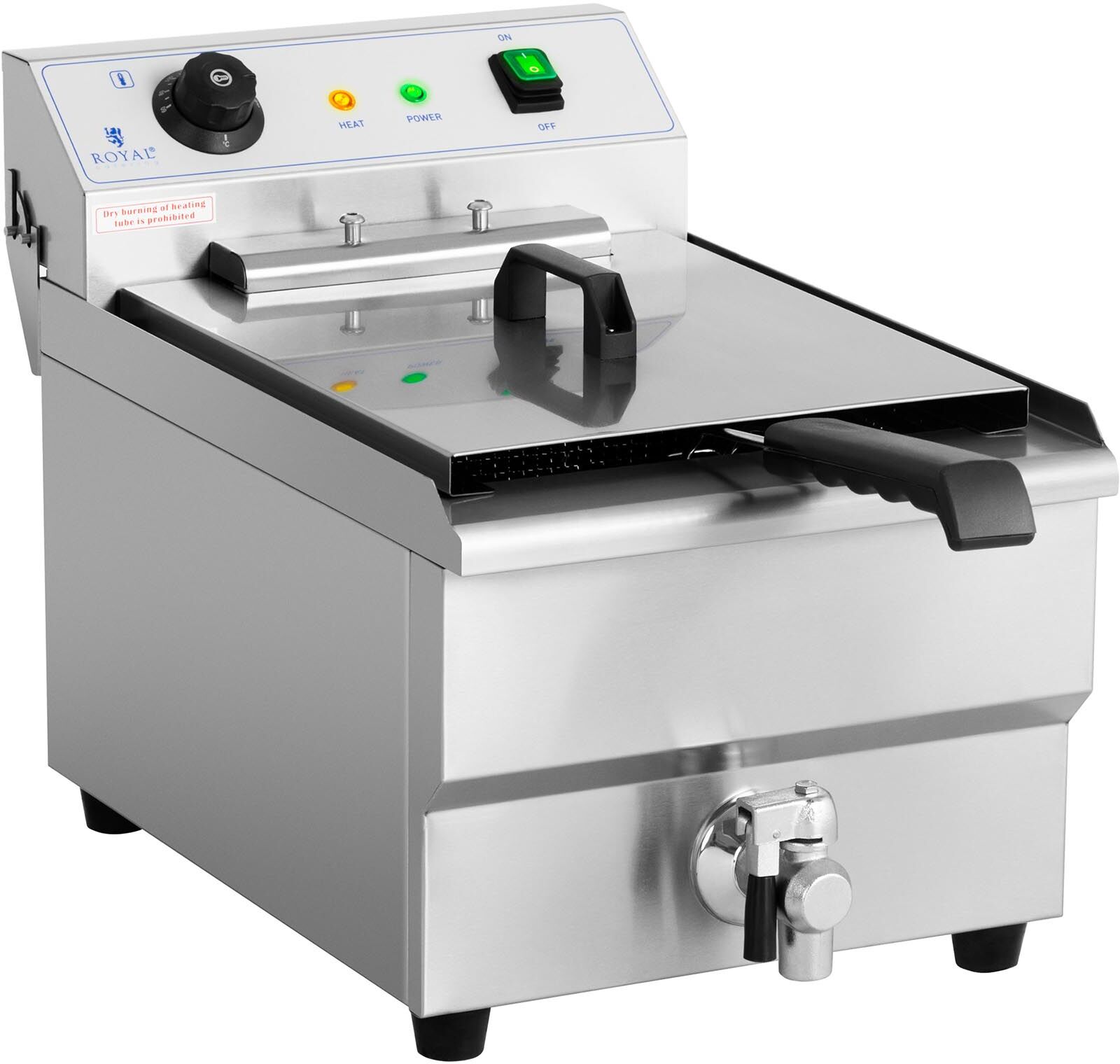 Royal Catering Friteuse électrique - 16 litres - 6 000 watts - Robinet de vidange - Zone froide RCEF-16EHB Royal Catering Friteuse électrique - 16 litres - 6 000 watts - Robinet de vidange - Zone froide RCEF-16EHB