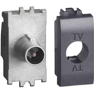 Bticino LivingLight 10dB 1 Module Anthracite L4202P10N Prise TV coaxiale à travers le terminal - Publicité Bticino LivingLight 10dB 1 Module Anthracite L4202P10N Prise TV coaxiale à travers le terminal - Publicité