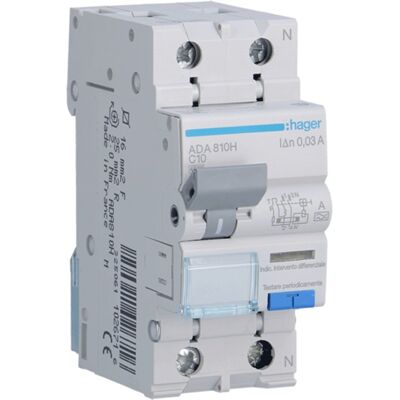 Hager Disjoncteur Différentiel 10A 30mA Type A 2 Modules - Publicité Hager Disjoncteur Différentiel 10A 30mA Type A 2 Modules - Publicité