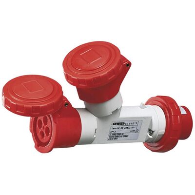 multiplicateur Gewiss double 3P+T 16A 2 prises 16A rouge 400V GW64013 - Publicité multiplicateur Gewiss double 3P+T 16A 2 prises 16A rouge 400V GW64013 - Publicité