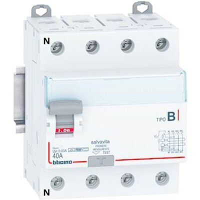 Disjoncteur différentiel Bticino 40A 4P 30MA type B 4 Mod G743B40 - Publicité Disjoncteur différentiel Bticino 40A 4P 30MA type B 4 Mod G743B40 - Publicité