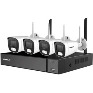 KIT Vidéosurveillance Comelit WI-FI NVR 4 canaux et 4 bullet