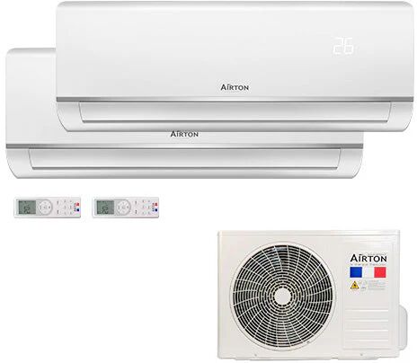 Airton Climatiseur réversible Bisplit (x2) - Pompe à chaleur Air Air (PAC) 2600W + 3400W ( 30m² + 45m²)